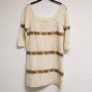 Calypso St. Barth Cream Knit Shift Dress Size XS